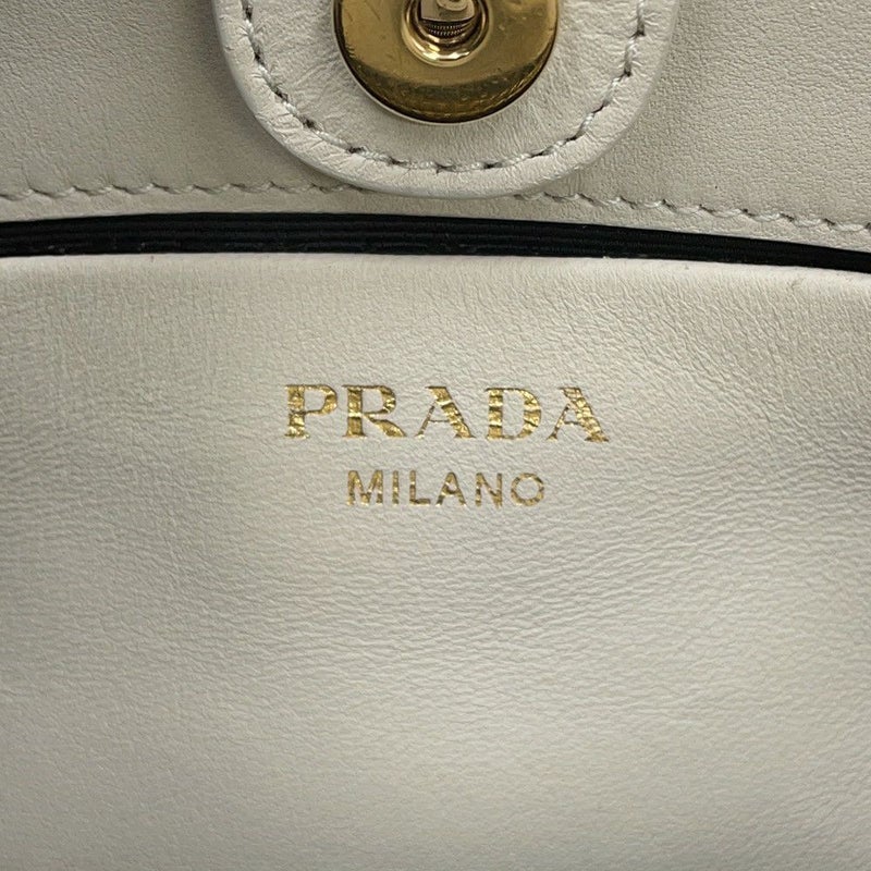 プラダ ハンドバッグ ギャザー レザー 1BA172 PRADA 2way 白