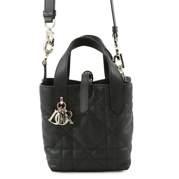 ディオール ハンドバッグ マクロカナージュ Dior Toujours バーティカル トート ナノ カーフレザー S6100OSNW 黒