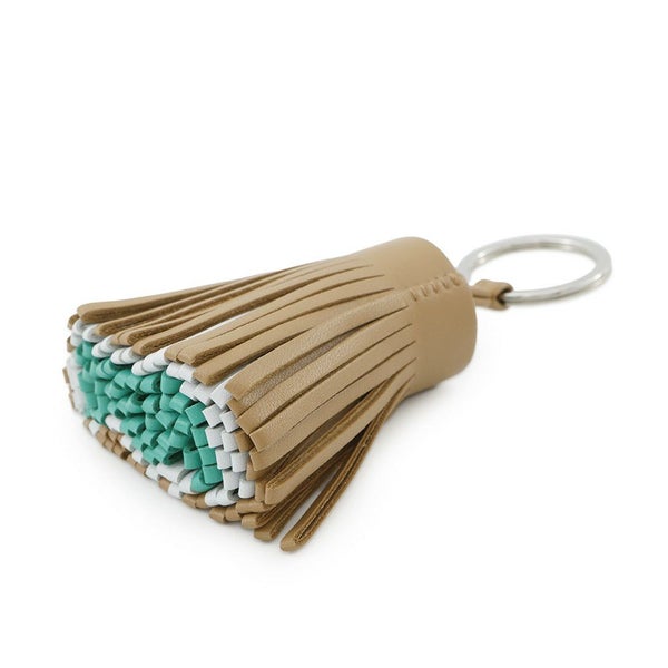 エルメス カルメン トリコロール チャイ/ブループリュム/ミント/シルバー金具 ラムスキン U刻印 HERMES チャーム