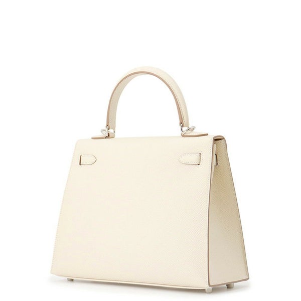 エルメス ハンドバッグ ケリー25 外縫い クレ/エレクトラム金具 エプソン K刻印 2wayショルダー