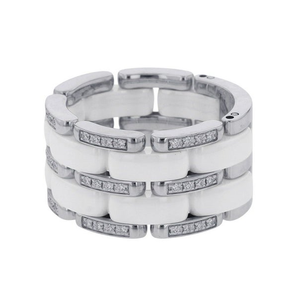 シャネル リング ウルトラ コレクション ダイヤモンド K18WGホワイトゴールド ホワイトセラミック サイズ56 CHANEL 指輪