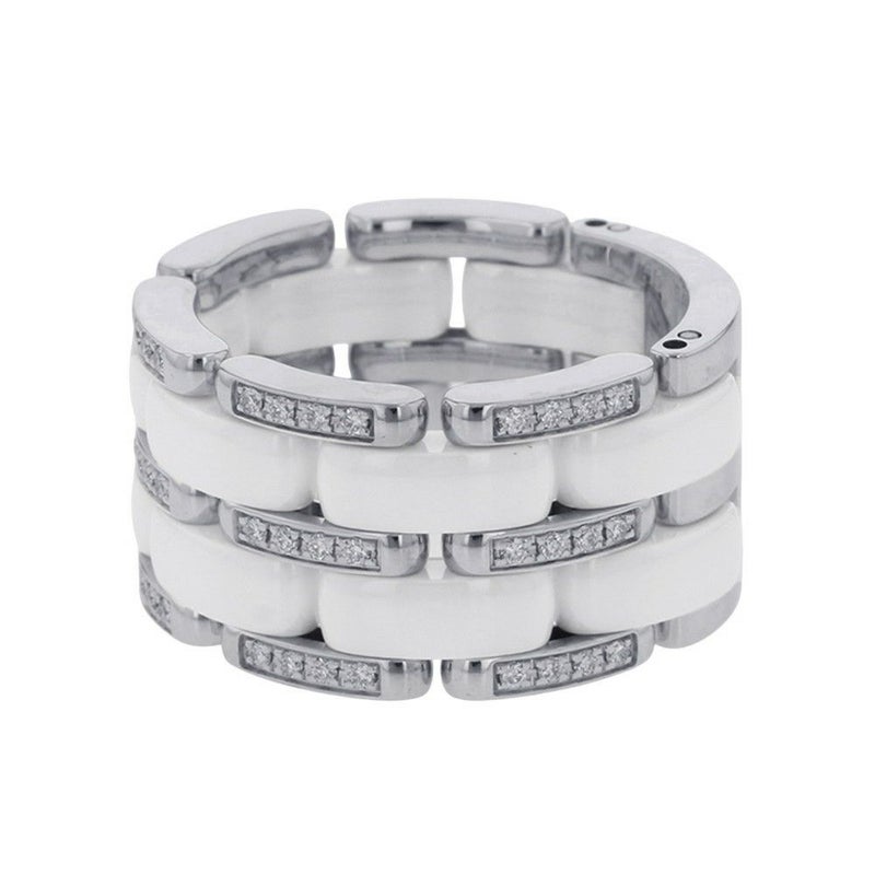 シャネル リング ウルトラ コレクション ダイヤモンド K18WGホワイトゴールド ホワイトセラミック サイズ56 CHANEL 指輪