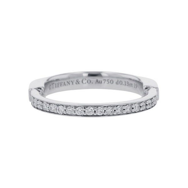 ティファニー リング ロック リング ダイヤモンド 0.13ct K18WGホワイトゴールド サイズ約9号 72345363 Tiffany&Co. 指輪