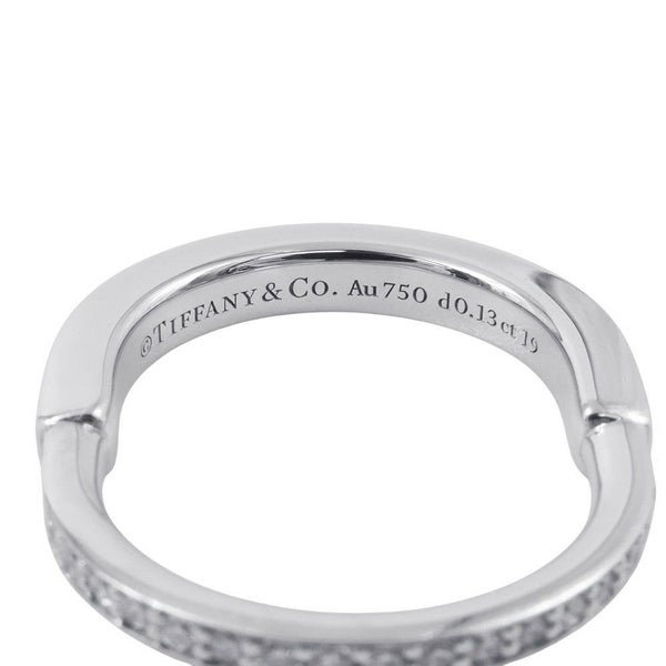 ティファニー リング ロック リング ダイヤモンド 0.13ct K18WGホワイトゴールド サイズ約9号 72345363 Tiffany&Co. 指輪