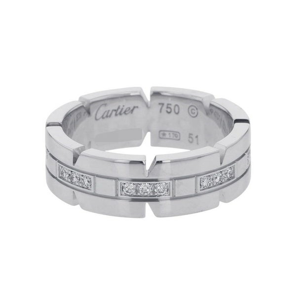 カルティエ リング タンク フランセーズ リング ハーフ ダイヤモンド K18WGホワイトゴールド サイズ51 B4060100 指輪