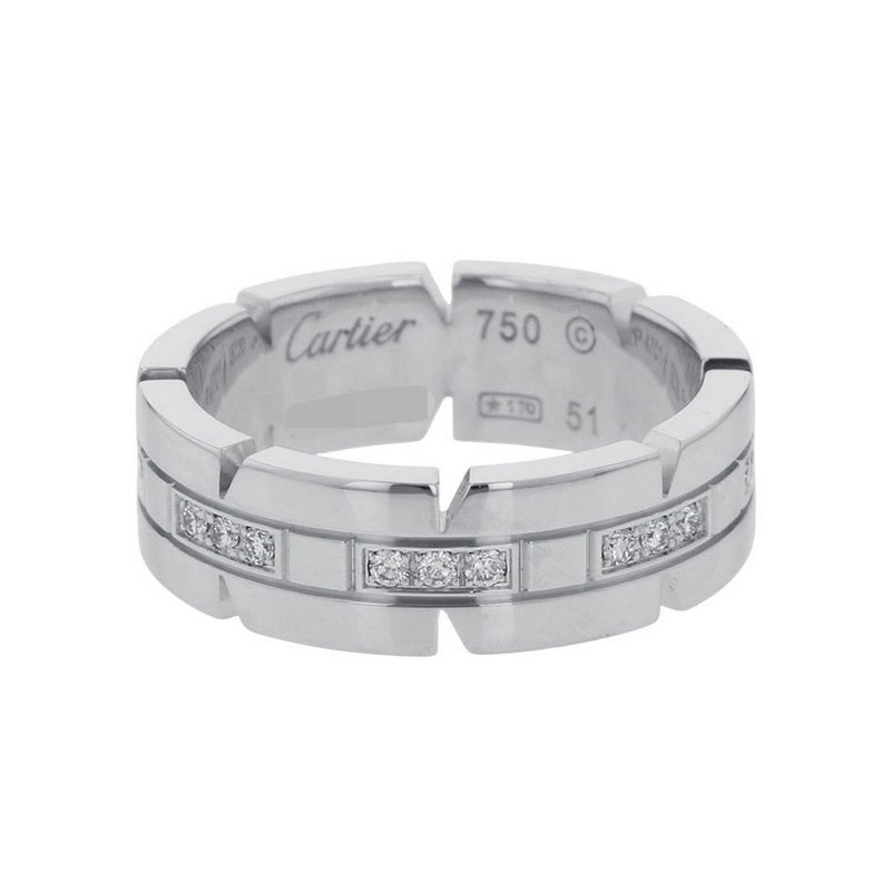 カルティエ リング タンク フランセーズ リング ハーフ ダイヤモンド K18WGホワイトゴールド サイズ51 B4060100 指輪