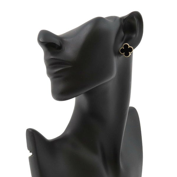 ヴァンクリーフ&アーペル ピアス ヴィンテージ アルハンブラ イヤリング オニキス K18YGイエローゴールド VCARA44200