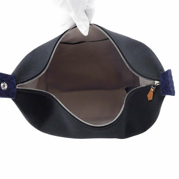 エルメス ポーチ ブリッド・ア・ブラックGM ジグザグ ブラック/ブルーニュイ/シルバー金具 キャンバス