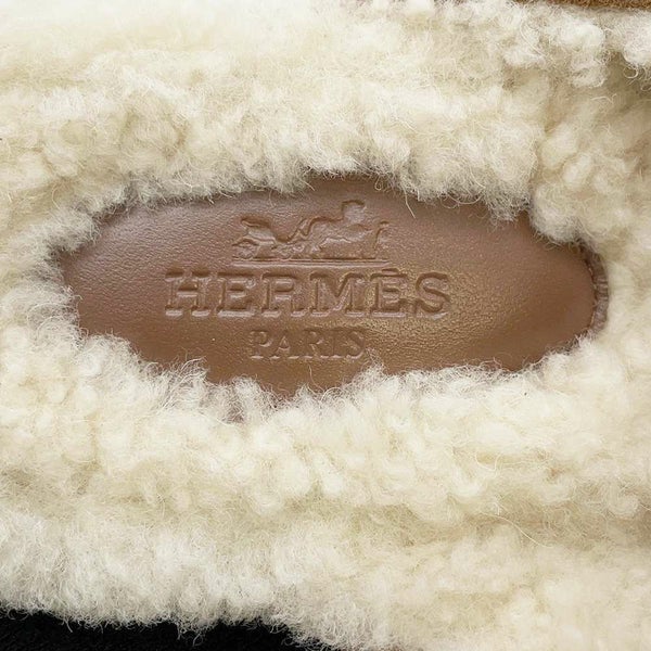 エルメス ミュール フロール 60 シェーブルベロア/シープスキン レディースサイズ38 HERMES サンダル