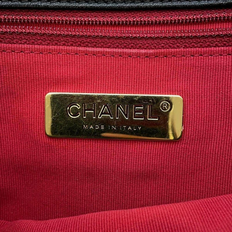 シャネル チェーンショルダーバッグ 19 フラップ ココマーク ラムスキン AS1160 CHANEL 黒