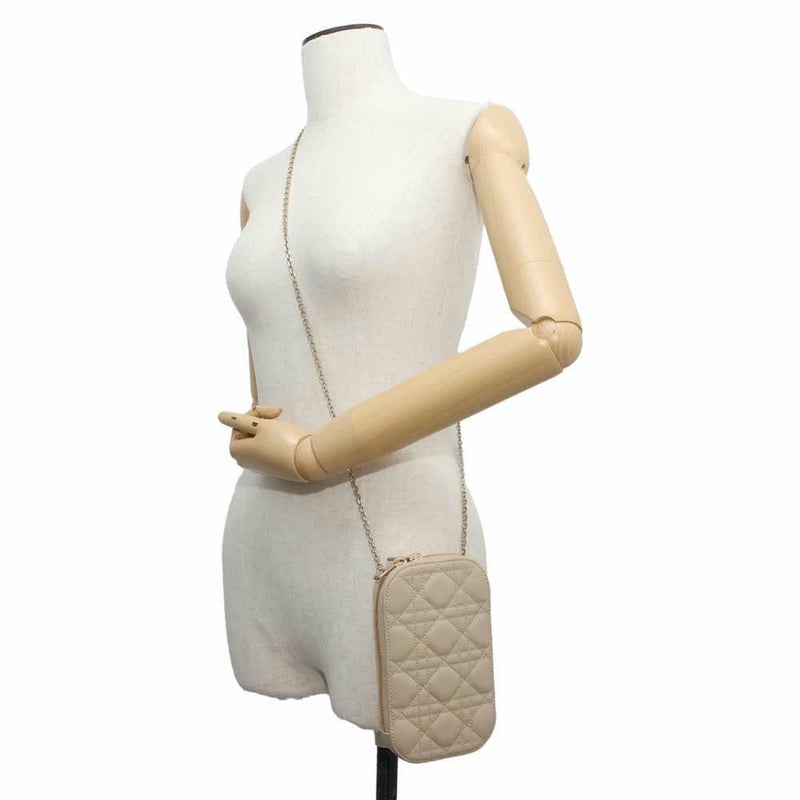 クリスチャン・ディオール スマホケース レディディオール フォンホルダー カナージュ ラムスキン S0872ONMJ ベージュ