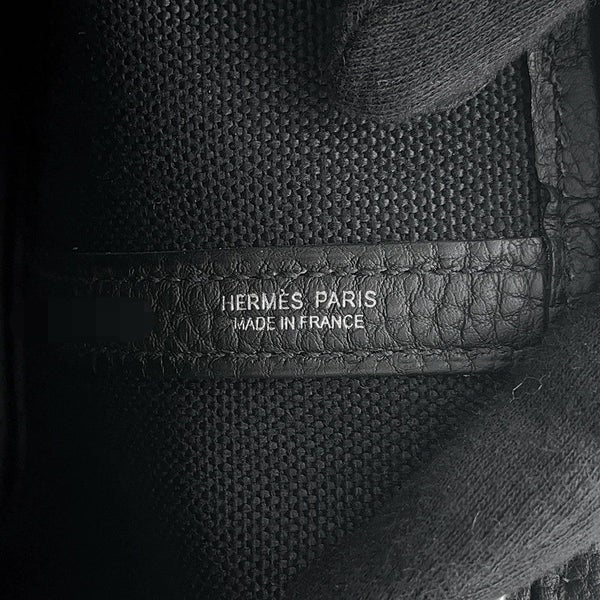 エルメス トートバッグ ガーデンパーティTPM ブラック/シルバー金具 トワルミリタリー/ネゴンダ K刻印 黒