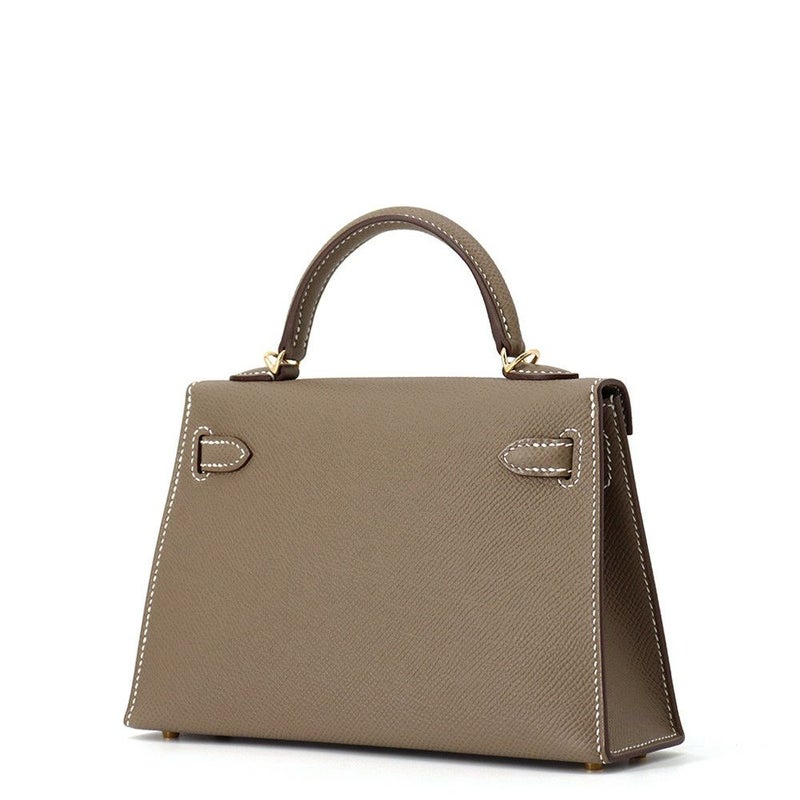 エルメス ハンドバッグ ミニケリー2 外縫い エトゥープ/ゴールド金具 エプソン K刻印 2wayショルダー