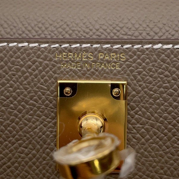 エルメス ハンドバッグ ミニケリー2 外縫い エトゥープ/ゴールド金具 エプソン K刻印 2wayショルダー