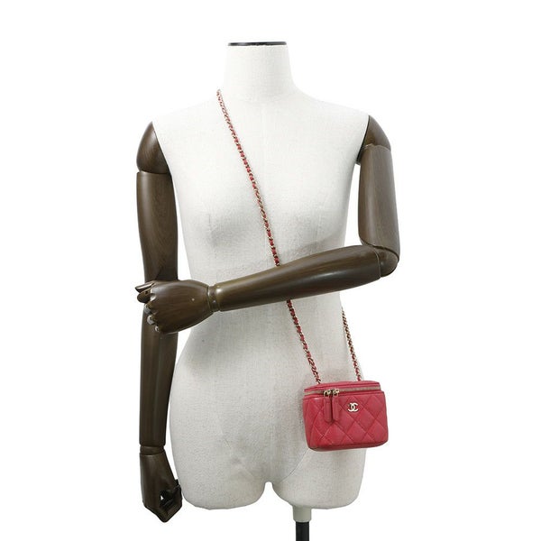 シャネル チェーンショルダーバッグ マトラッセ ココマーク クラシック ミニ ヴァニティケース キャビアスキン AP1340 CHANEL