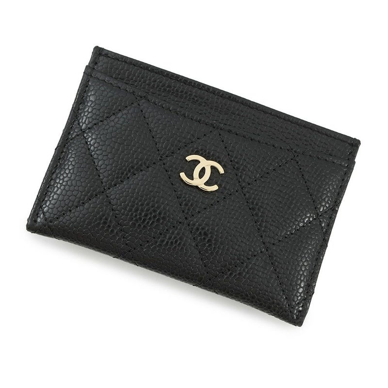 シャネル カードケース クラシック マトラッセ ココマーク キャビアスキン AP0213 CHANEL 定期入れ パスケース 黒