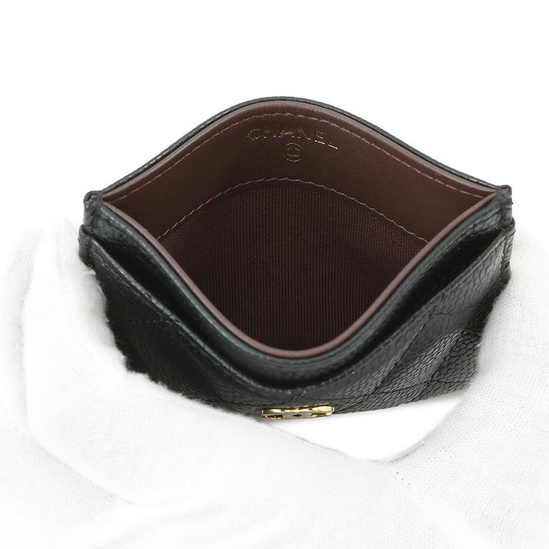 シャネル カードケース クラシック マトラッセ ココマーク キャビアスキン AP0213 CHANEL 定期入れ パスケース 黒