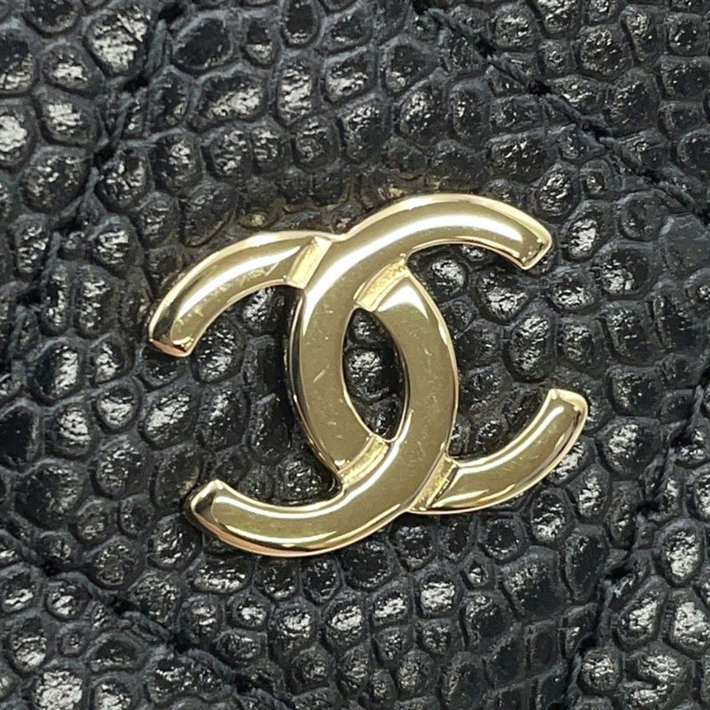シャネル カードケース クラシック マトラッセ ココマーク キャビアスキン AP0213 CHANEL 定期入れ パスケース 黒