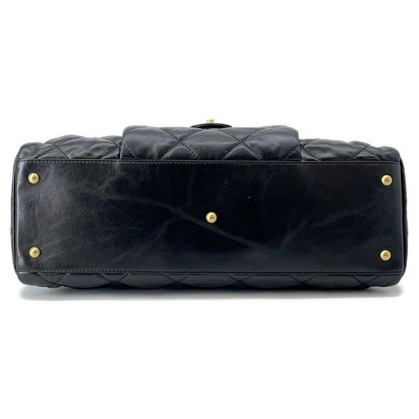 シャネル ショルダーバッグ ココマーク マトラッセ マキシボーリングバッグ カーフレザー AS4812  CHANEL 黒