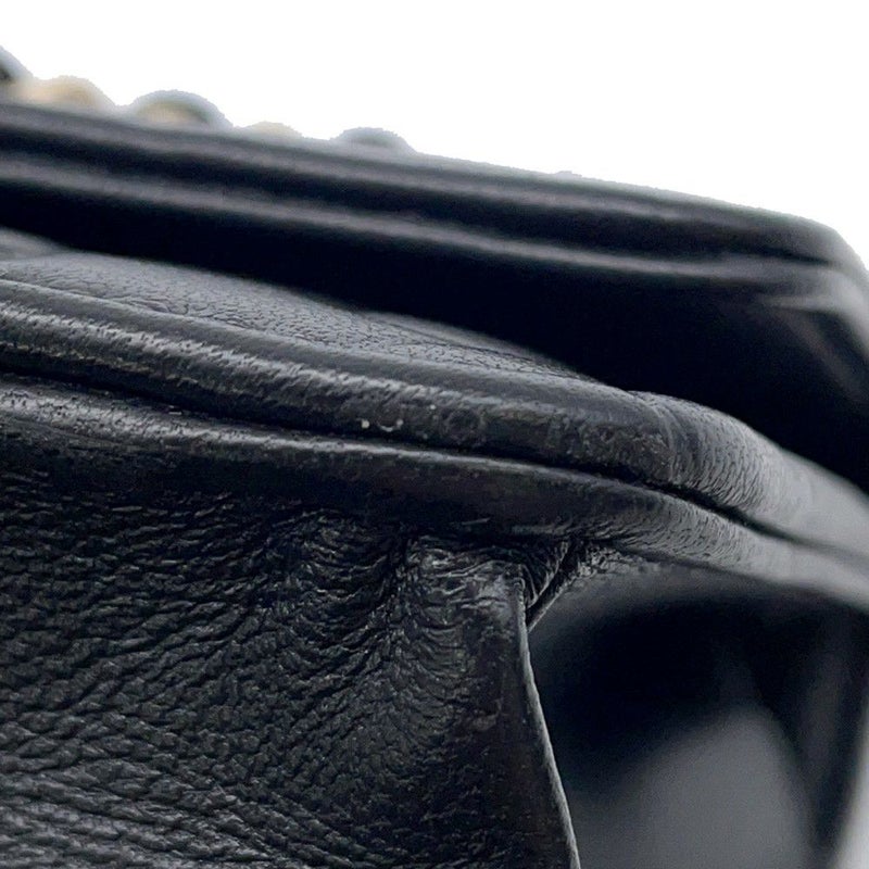 シャネル チェーンウォレット カメリア ココマーク ラムスキン A47421 CHANEL 財布 黒