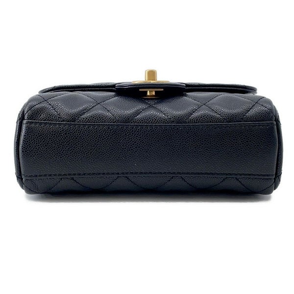 シャネル チェーンショルダーバッグ ココマーク マトラッセ キャビアスキン AS5239 CHANEL ミニ 黒