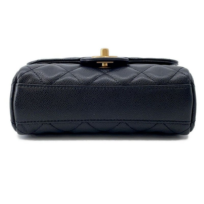 シャネル チェーンショルダーバッグ ココマーク マトラッセ キャビアスキン AS5239 CHANEL ミニ 黒