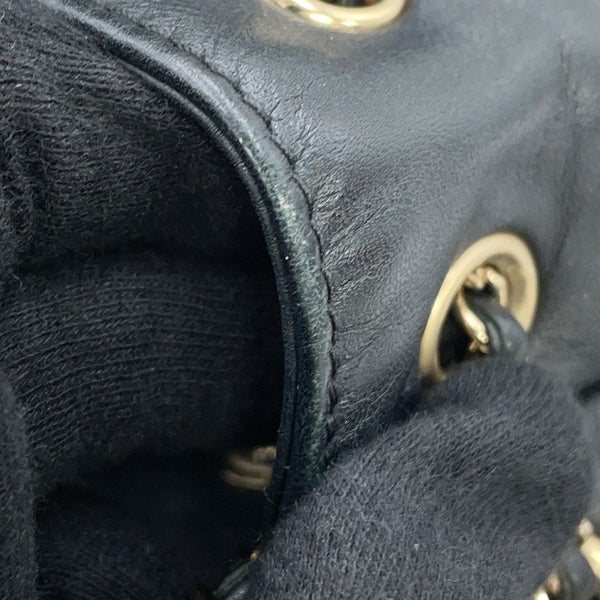 シャネル チェーンショルダーバッグ ココマーク マトラッセ 巾着 ラムスキン AS1439 CHANEL 黒