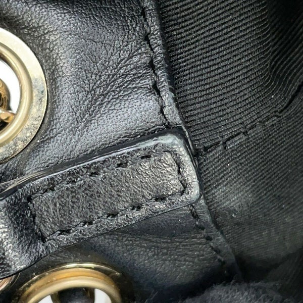 シャネル チェーンショルダーバッグ ココマーク マトラッセ 巾着 ラムスキン AS1439 CHANEL 黒