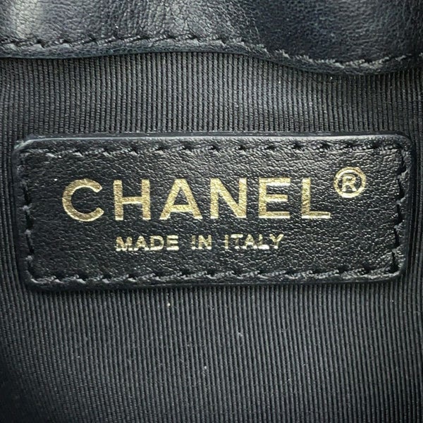 シャネル チェーンショルダーバッグ ココマーク マトラッセ 巾着 ラムスキン AS1439 CHANEL 黒