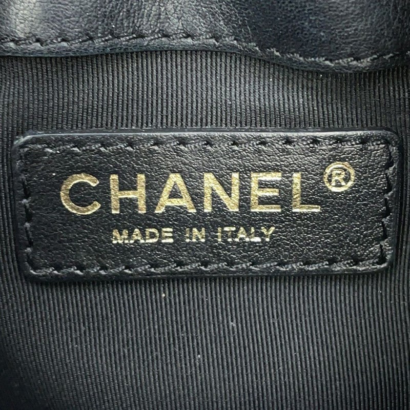 シャネル チェーンショルダーバッグ ココマーク マトラッセ 巾着 ラムスキン AS1439 CHANEL 黒
