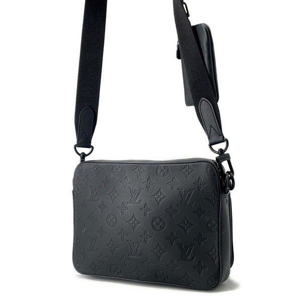 ルイヴィトン ショルダーバッグ モノグラム・シャドウ トリオ メッセンジャー M46602 LOUIS VUITTON ブラック 黒