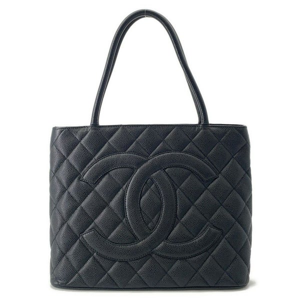 シャネル トートバッグ 復刻トート マトラッセ ココマーク キャビアスキン A01804 CHANEL 黒