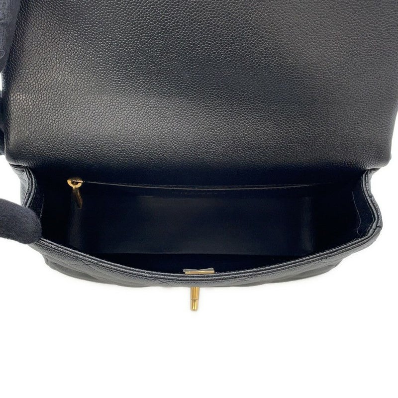 シャネル チェーンショルダーバッグ ココマーク マトラッセ ハート型ココボール キャビアスキン AS3921 CHANEL 黒