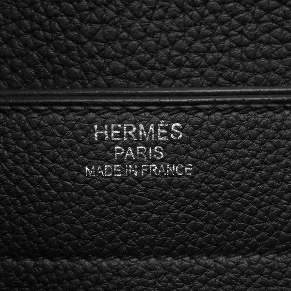エルメス ビジネスバッグ サックアデペッシュ38 ブラック/シルバー金具 トゴ Y刻印 メンズ 黒