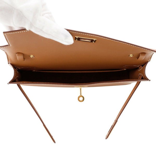 エルメス クラッチバッグ ケリーエラン ゴールド/ゴールド金具 ヴォーマダム B刻印 2wayショルダー