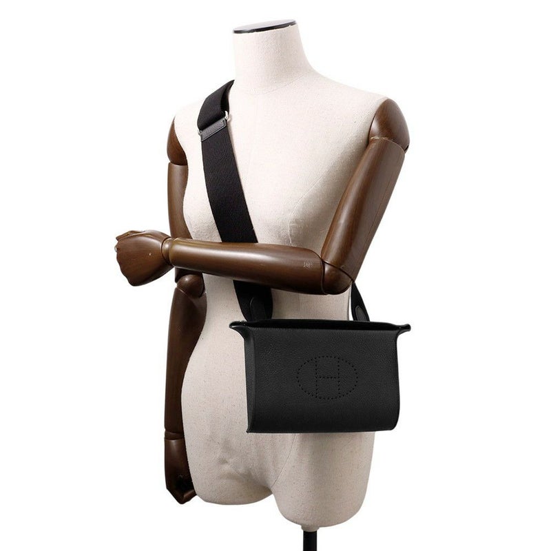 エルメス ショルダーバッグ ヴィドポッシュ ブラック/シルバー金具 トゴ B刻印 HERMES 黒