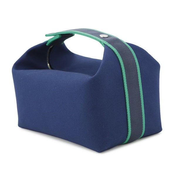 エルメス ポーチ ブリッド・ア・ブラックGM ネイビー/シルバー金具 キャンバス HERMES バッグ 小物入れ