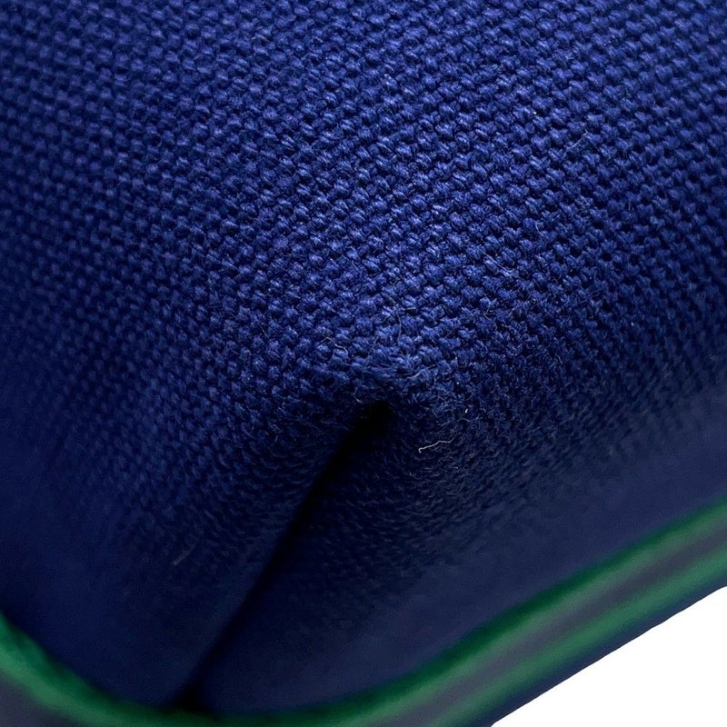 エルメス ポーチ ブリッド・ア・ブラックGM ネイビー/シルバー金具 キャンバス HERMES バッグ 小物入れ