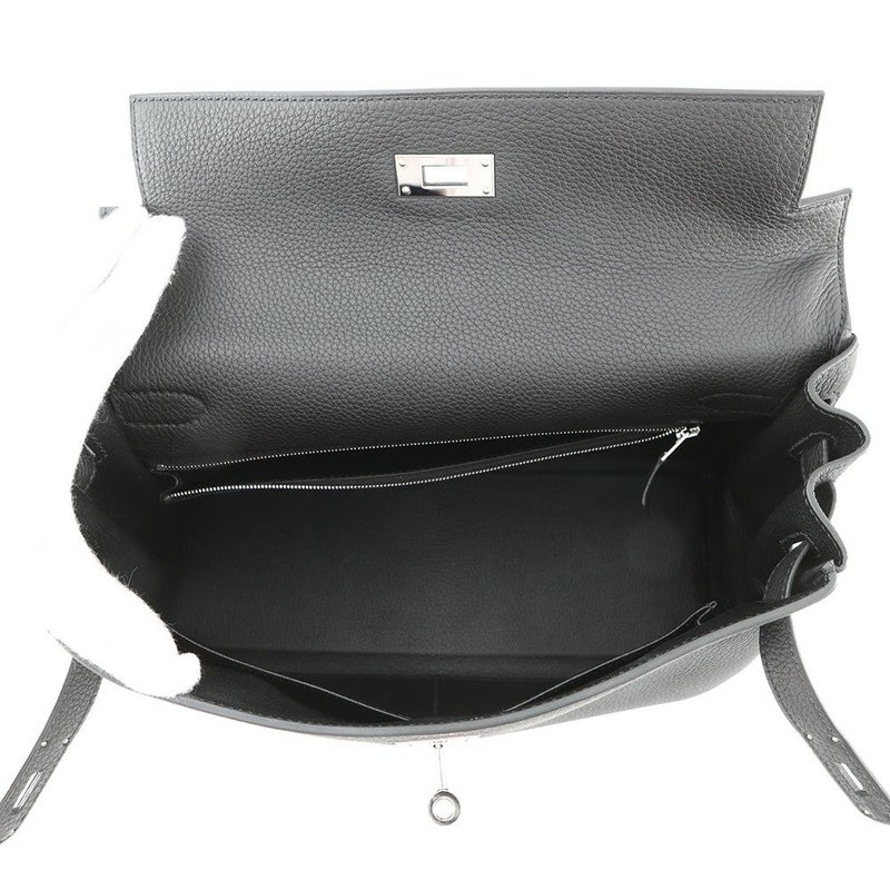 エルメス ハンドバッグ ケリー32 内縫い ブラック/シルバー金具 トゴ U刻印 2wayショルダー 黒