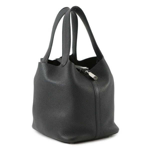 エルメス ハンドバッグ ピコタンロックMM ブラック/シルバー金具 トリヨンクレマンス Y刻印 黒