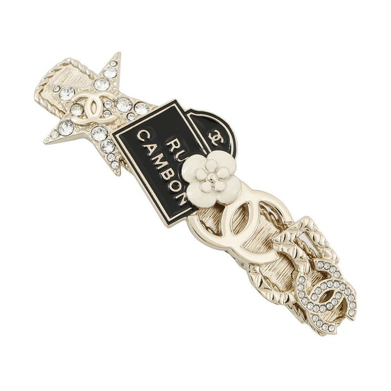 シャネル ヘアクリップ ココマーク カメリア ラインストーン メタル B22C CHANEL ヘアアクセサリー ヘアピン