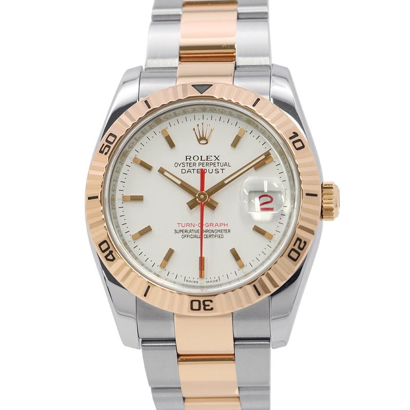 ロレックス デイトジャスト ターノグラフ D番 SS/K18PGピンクゴールド 116261 ROLEX  腕時計 白文字盤