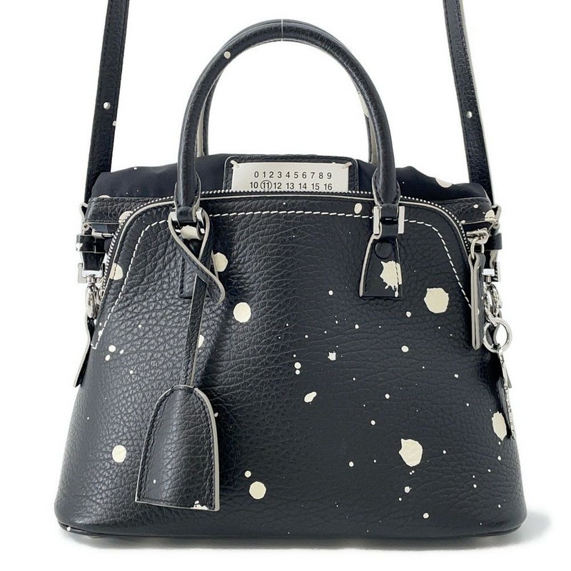 メゾンマルジェラ ハンドバッグ 5AC ペイントデザイン ミニ レザー S56WG0082 Maison Margiela 2way 黒