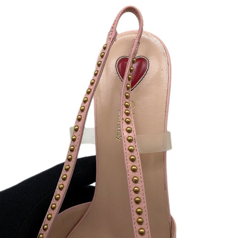 グッチ ミュール バンブーヒール ハート フェイクパール レディースサイズ 34 1/2 GUCCI パンプス