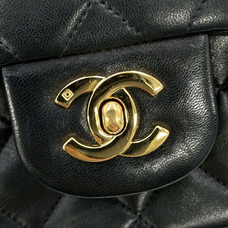 シャネル チェーンショルダーバッグ マトラッセ23 ココマーク ダブルチェーン ラムスキン A01113 CHANEL 黒
