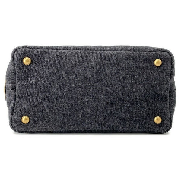 プラダ トートバッグ カナパ CANAPA デニム 1BG439 PRADA 2wayショルダーバッグ 黒