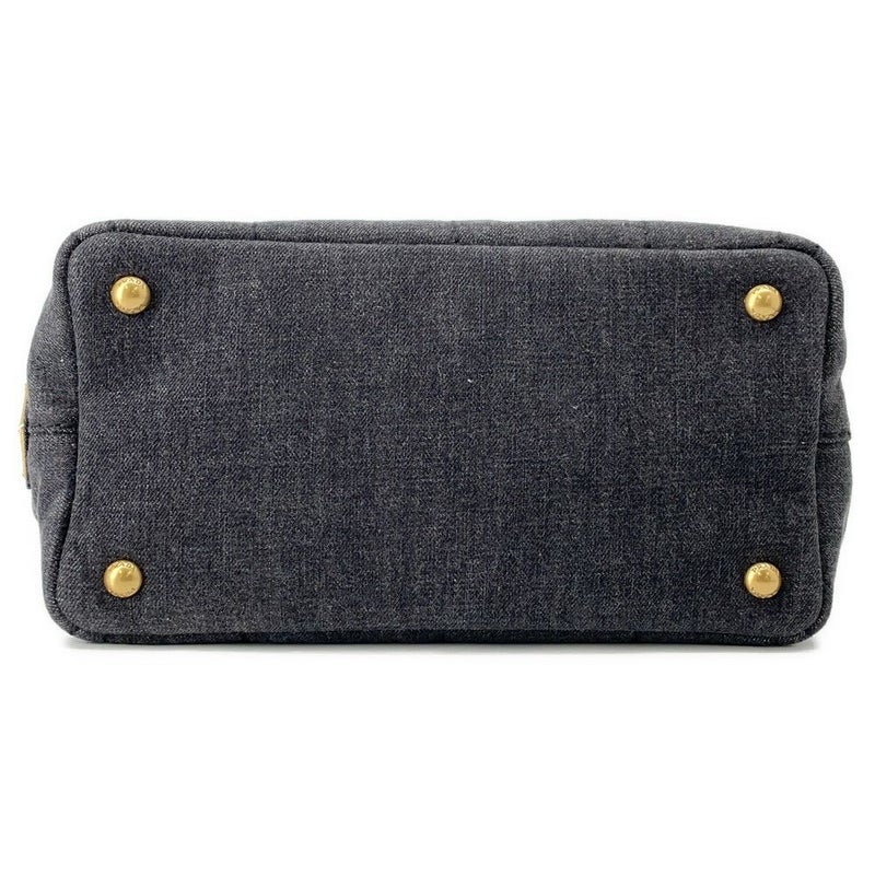 プラダ トートバッグ カナパ CANAPA デニム 1BG439 PRADA 2wayショルダーバッグ 黒