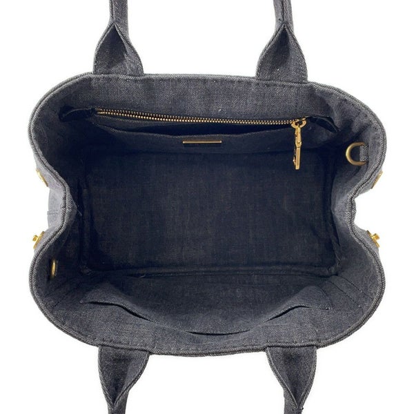 プラダ トートバッグ カナパ CANAPA デニム 1BG439 PRADA 2wayショルダーバッグ 黒