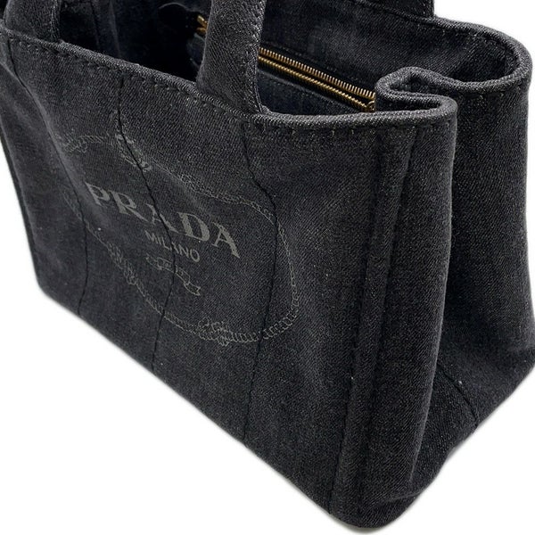 プラダ トートバッグ カナパ CANAPA デニム 1BG439 PRADA 2wayショルダーバッグ 黒