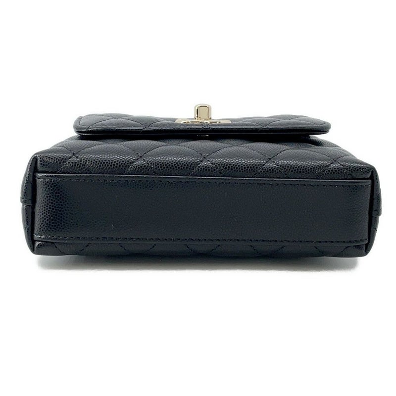 シャネル ハンドバッグ マトラッセ ココハンドル ミニミニ キャビアスキン AP4244 2wayチェーンショルダーバッグ 黒